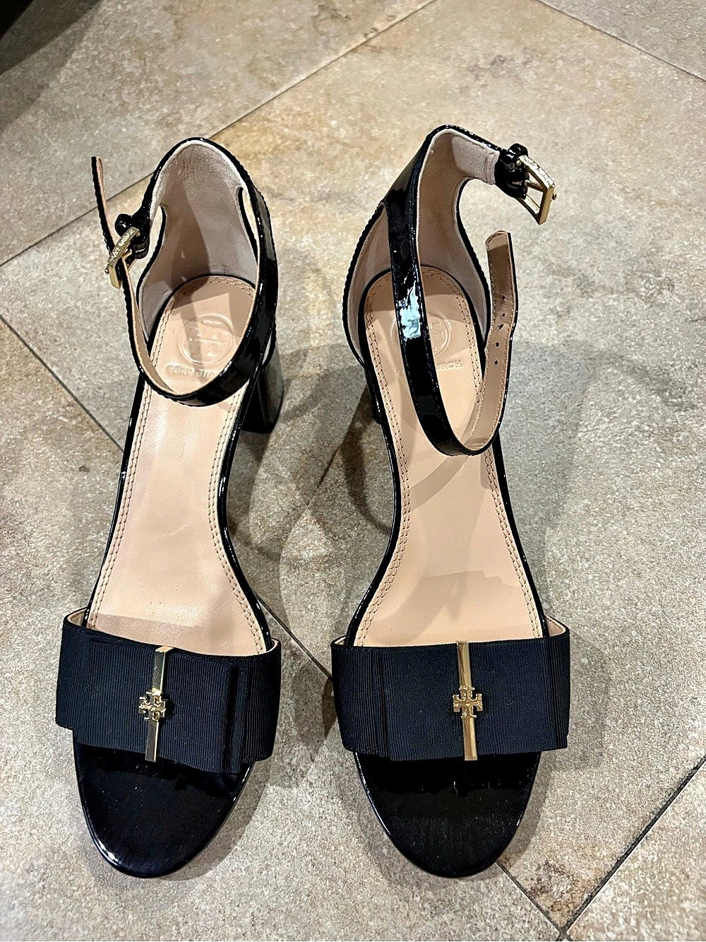 Tory Burch Black Logo Heels